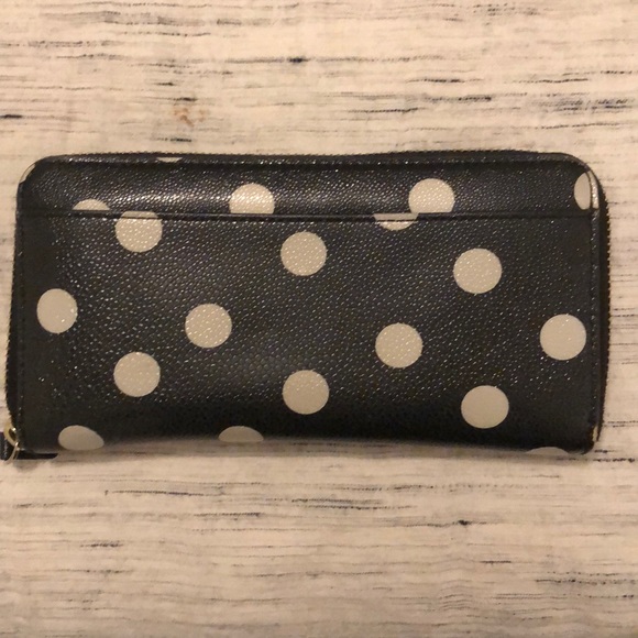 Black and white kate spade leather wallet large - Picture 3 of 4